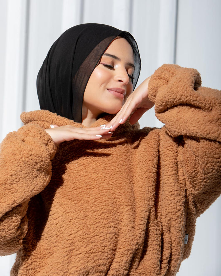 CROPPED FAUX FUR HOODIE – House of Asma EG