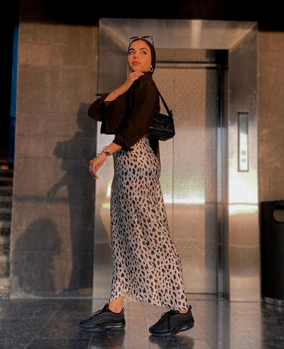 Leopard wrap skirt/ Cover-up